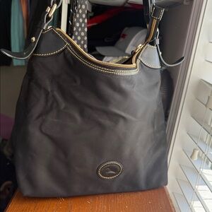 Dooney & Bourke Black Shoulder Bag with Gold Accents